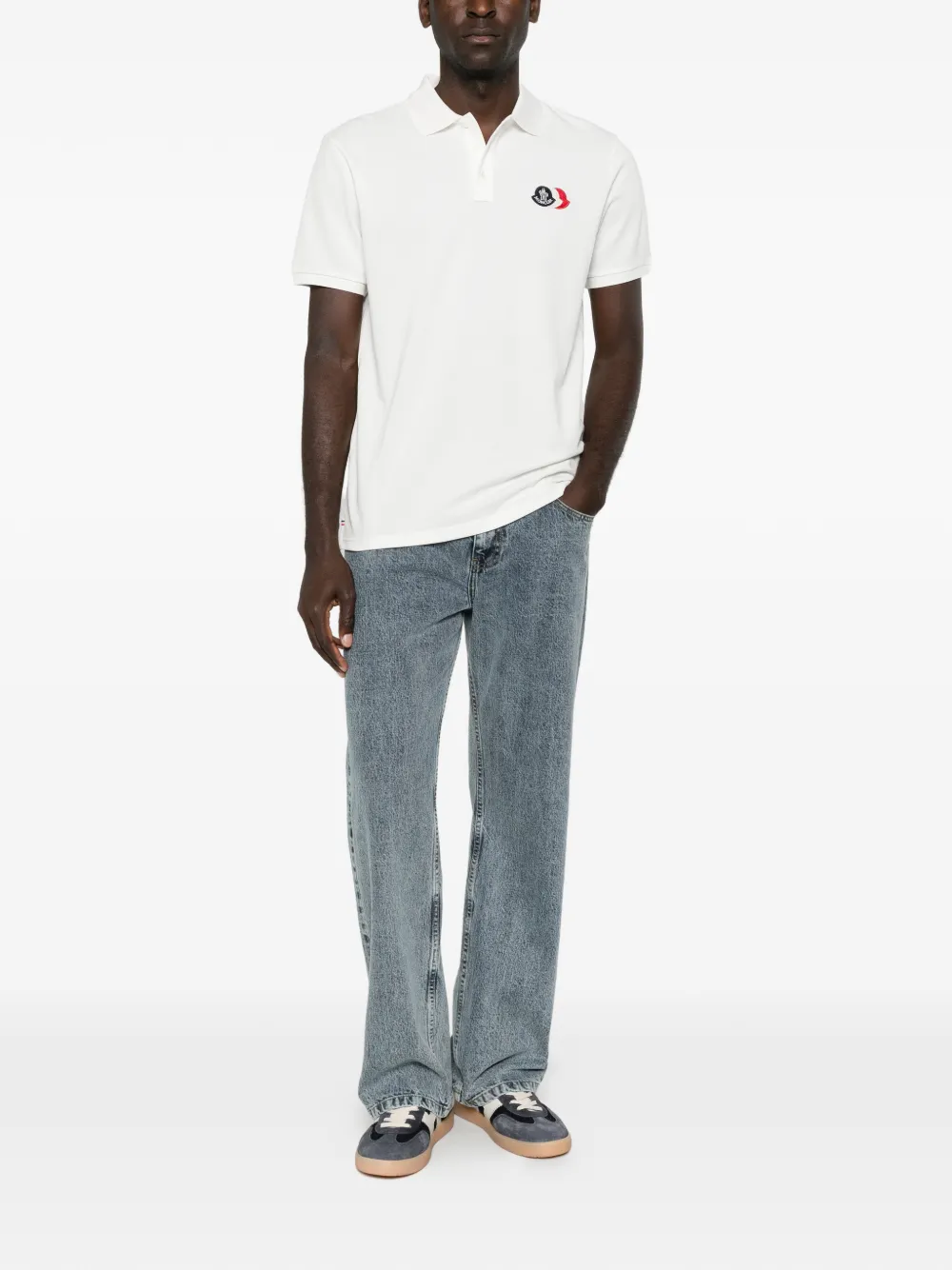 Moncler Poloshirt met logopatch Wit