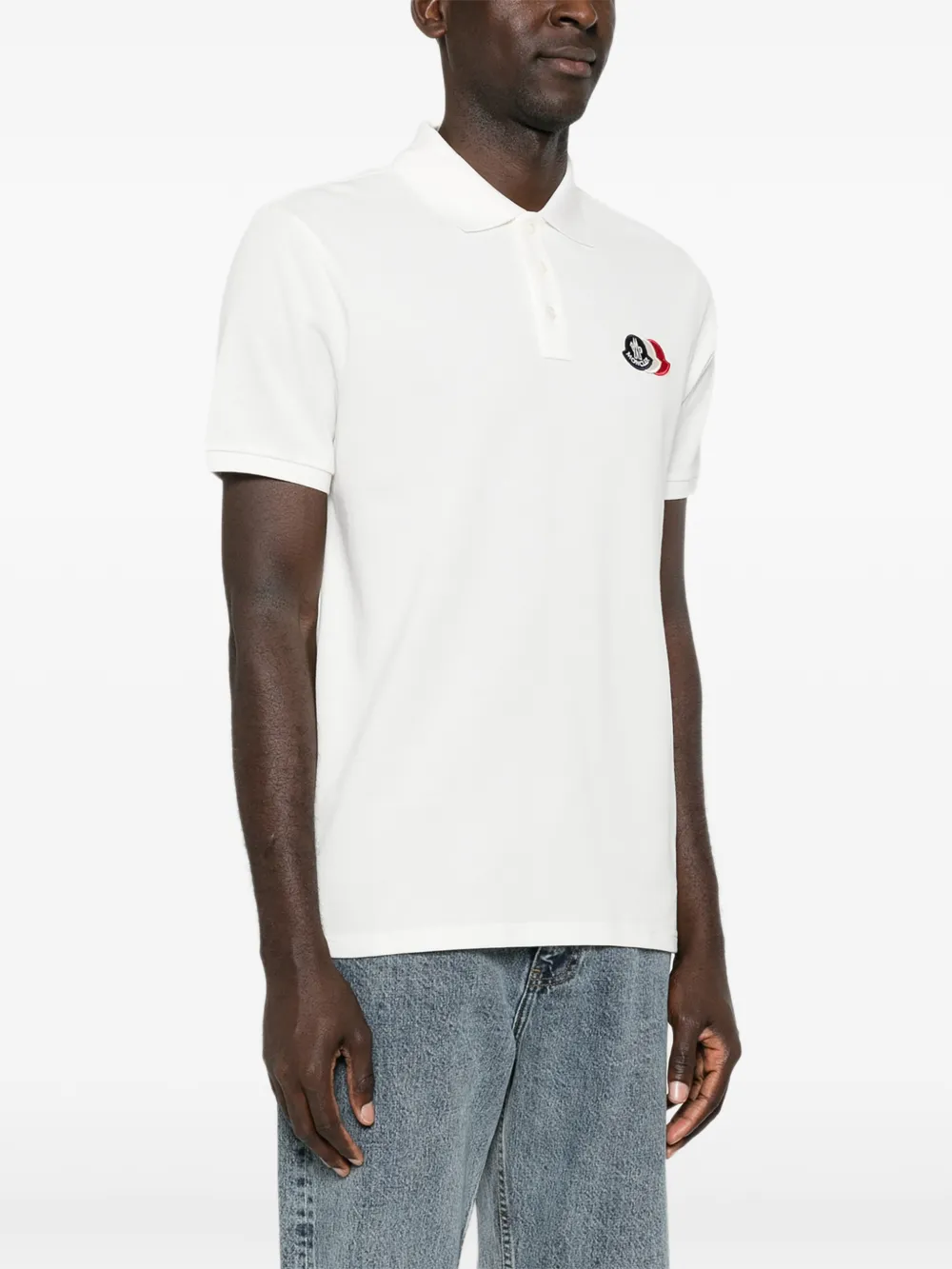 Moncler Poloshirt met logopatch Wit
