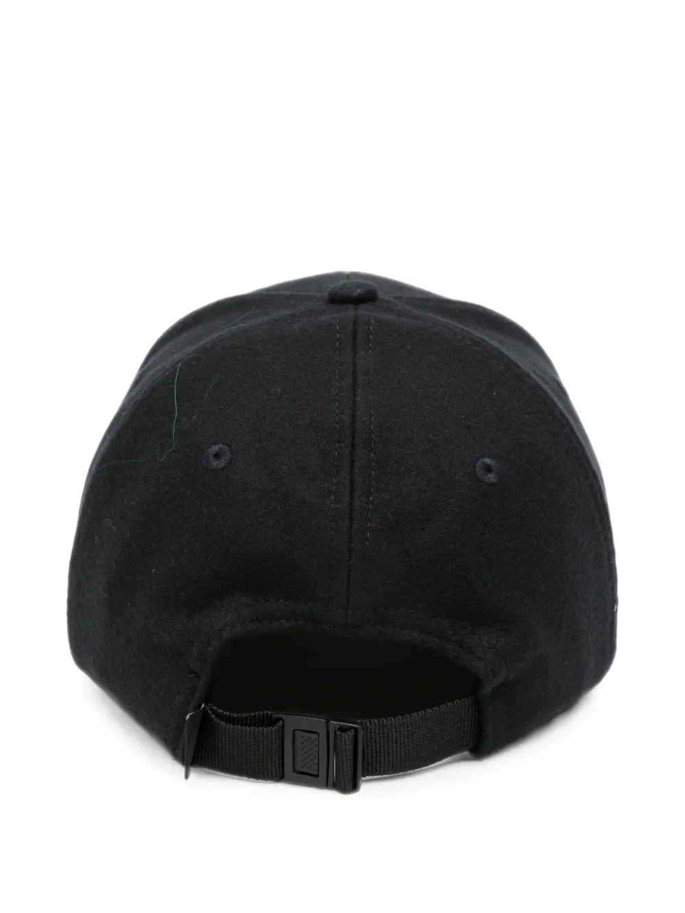 Stone Island 9100010 honkbalpet van wol-nylonflanel Zwart