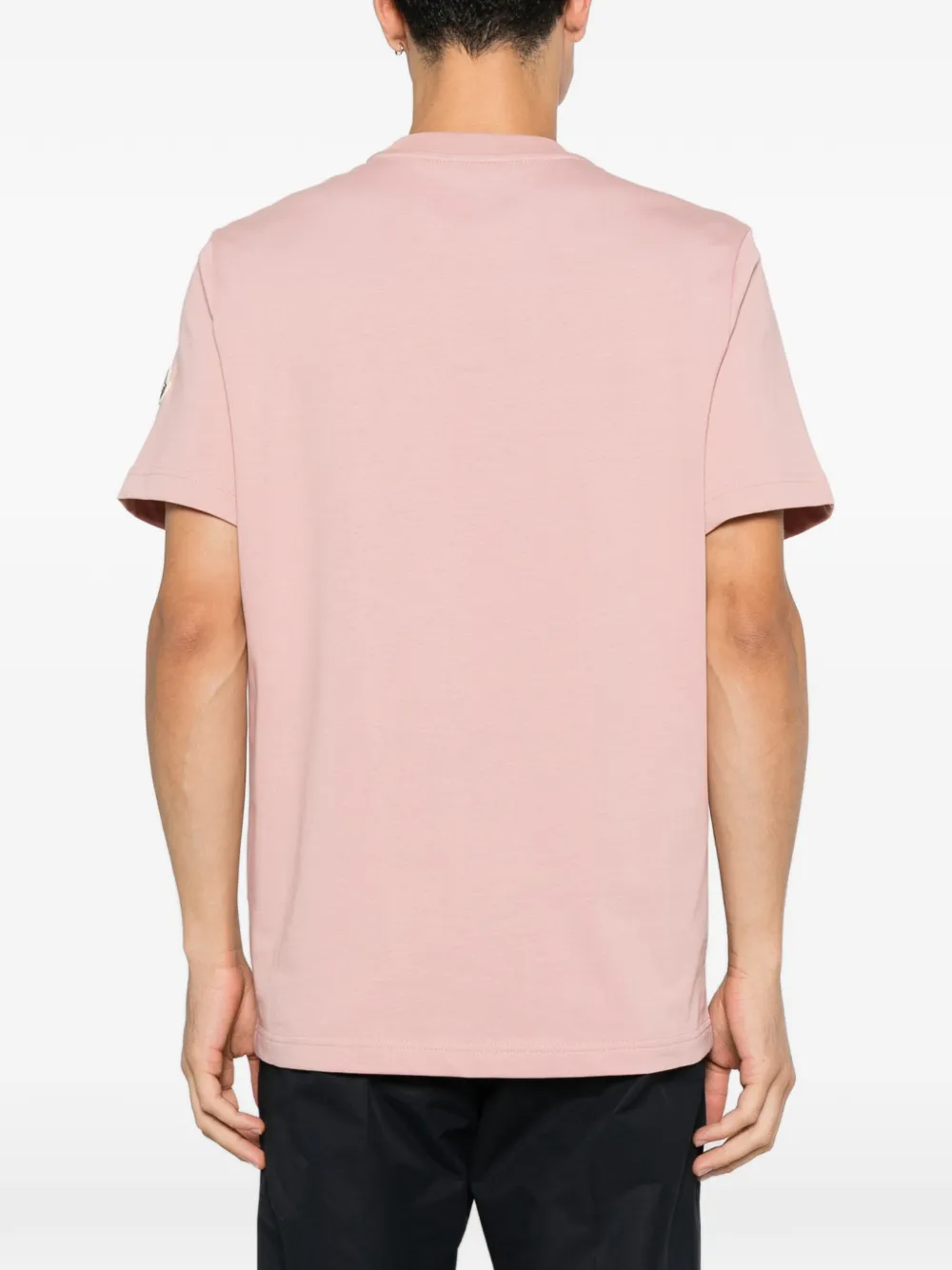 Moncler Katoenen T-shirt met logoprint Roze