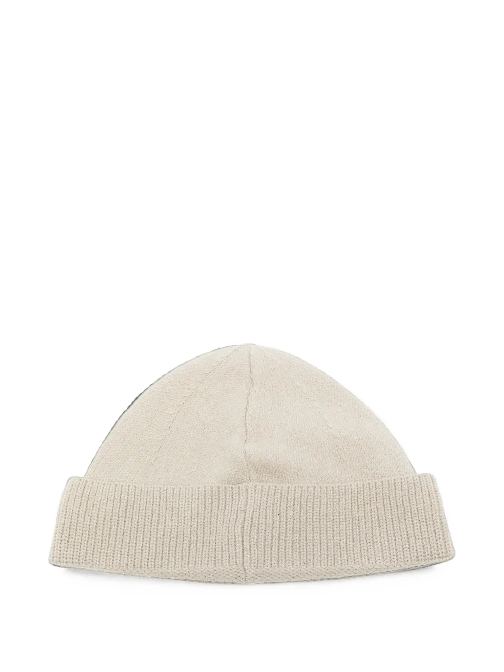 Stone Island Muts met logopatch en geribbelde rand Beige