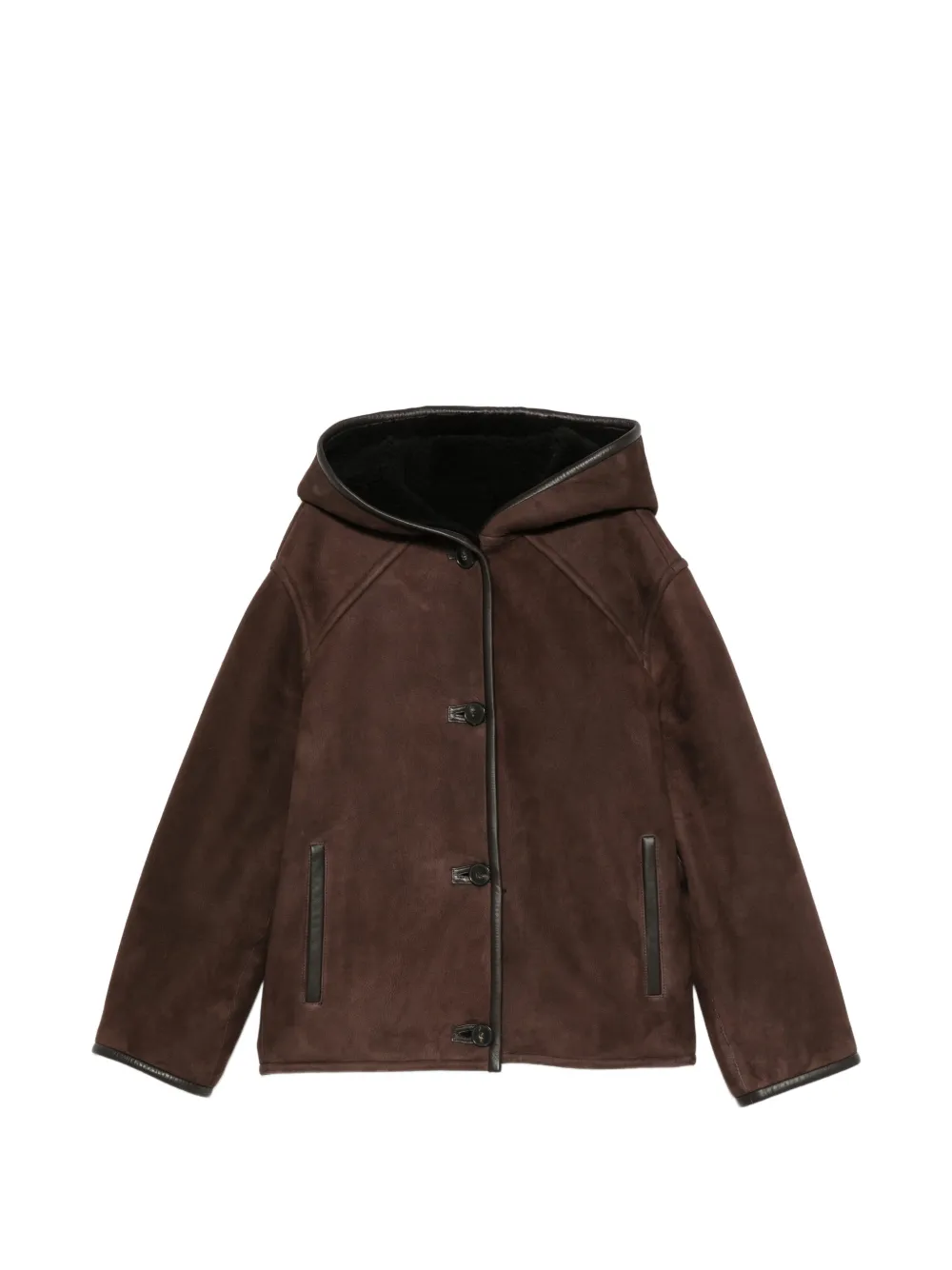 Yves Salomon Kapuzenjacke mit Knöpfen - Braun