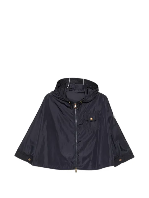 Moncler hooded logo-patch cape