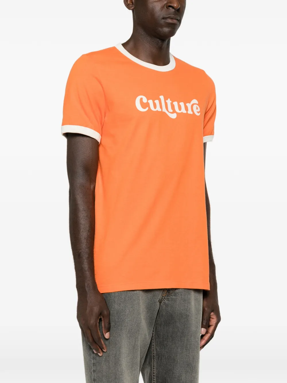 Golden Goose Geverfd T-shirt met logoprint Oranje