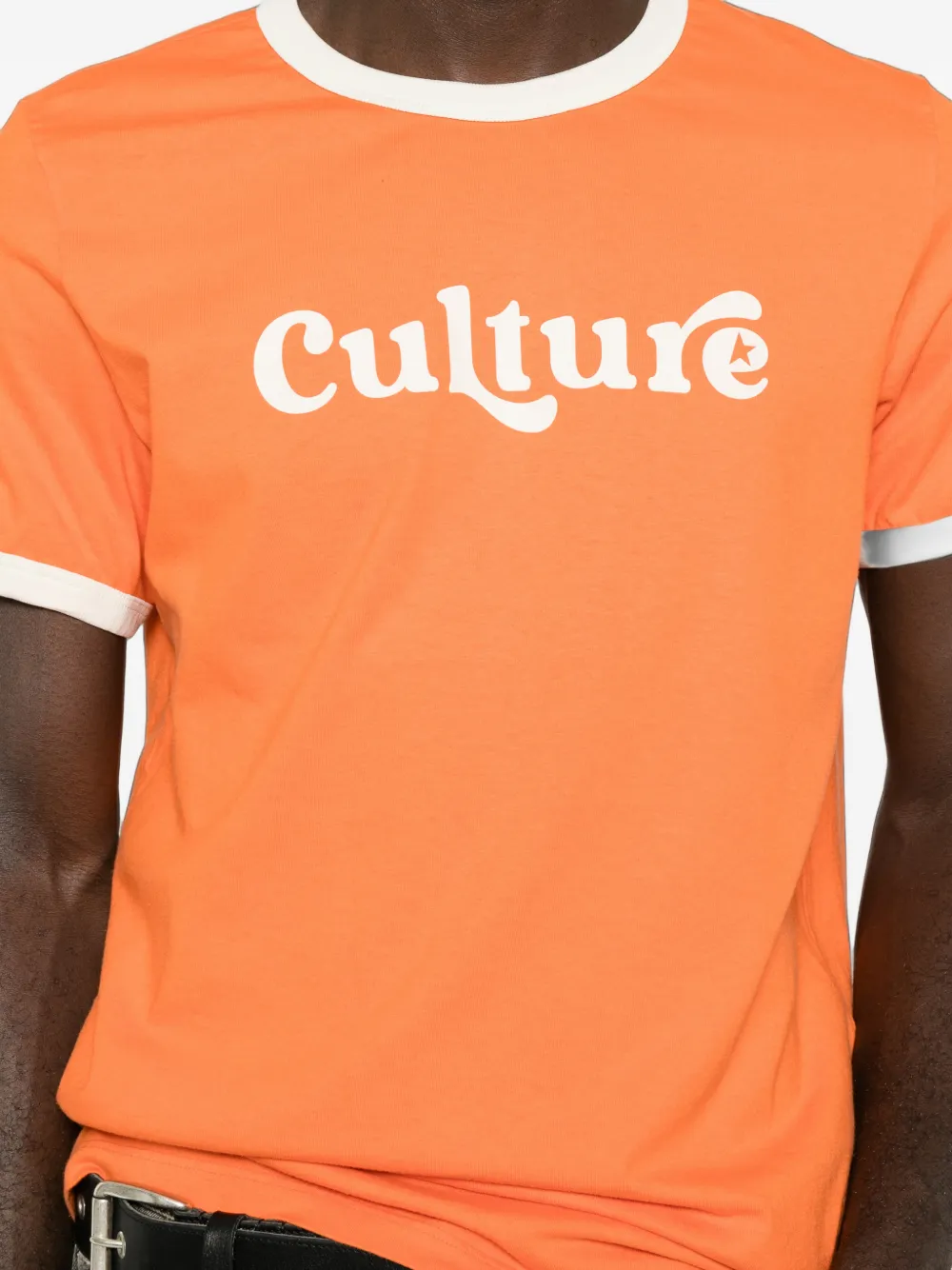 Golden Goose Geverfd T-shirt met logoprint Oranje