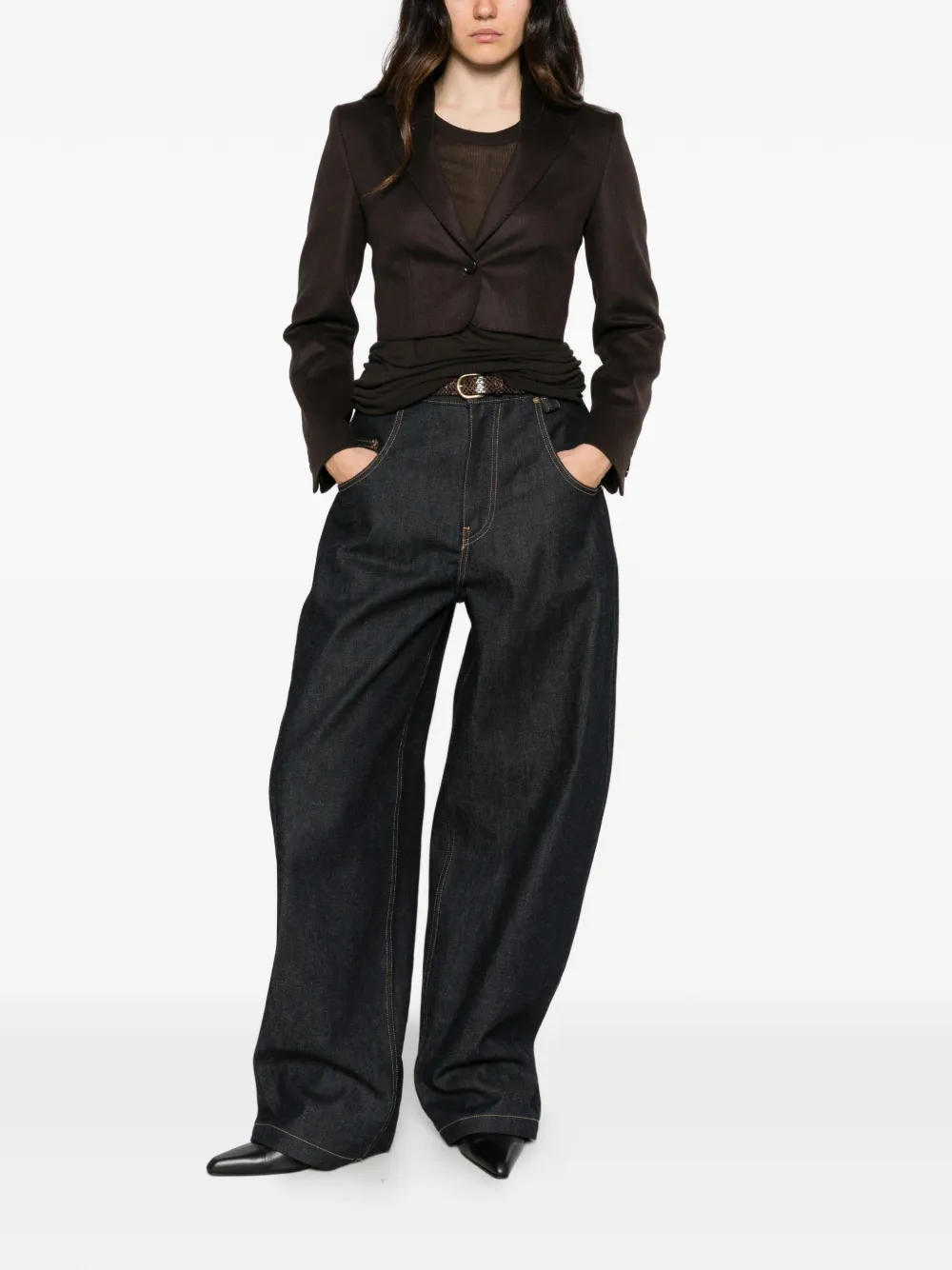 Max Mara cropped single-breasted jacket Bruin