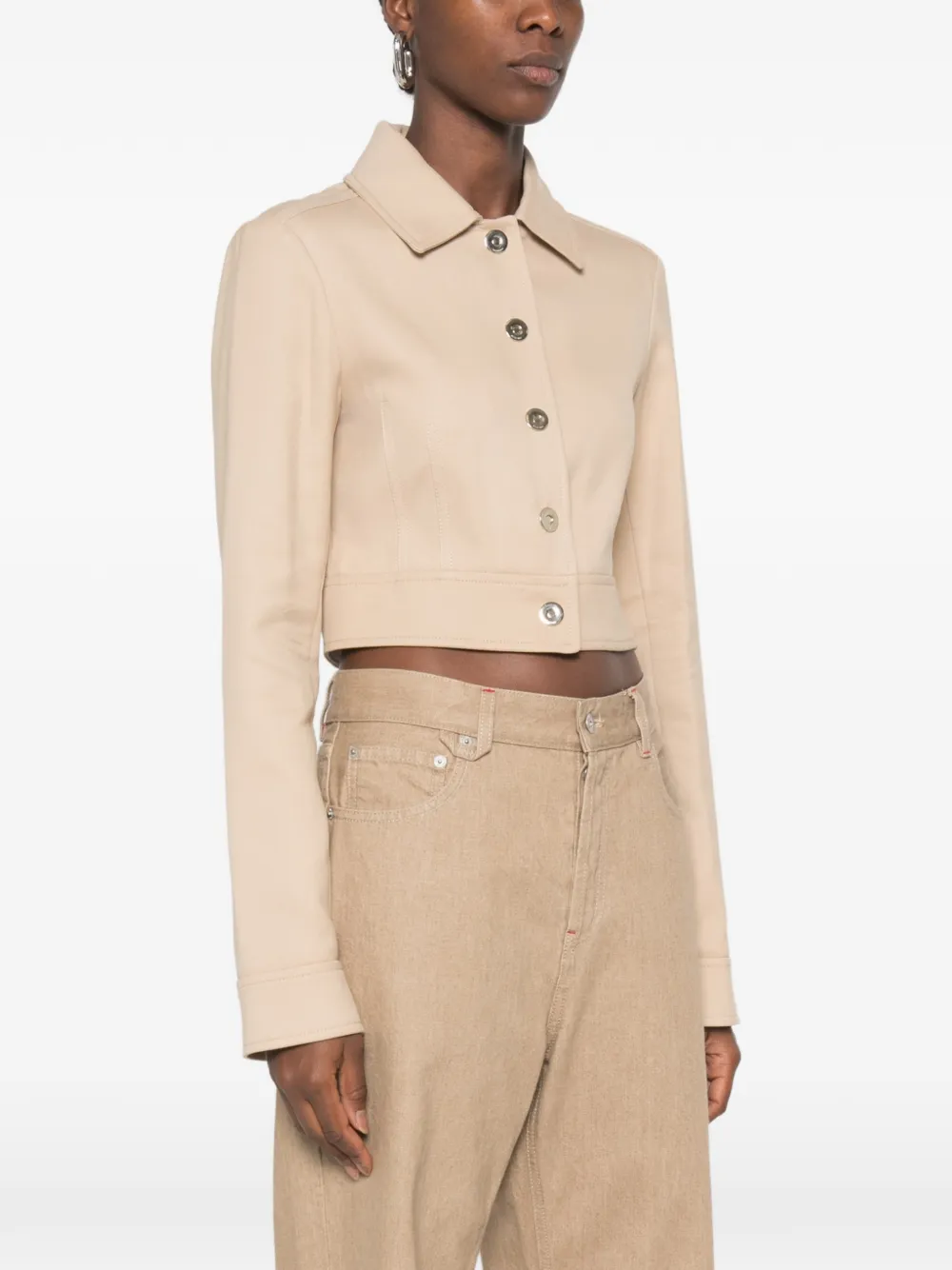 Sportmax Button-up cropped jack Beige