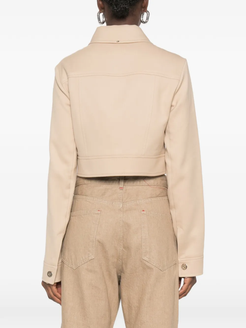 Sportmax Button-up cropped jack Beige