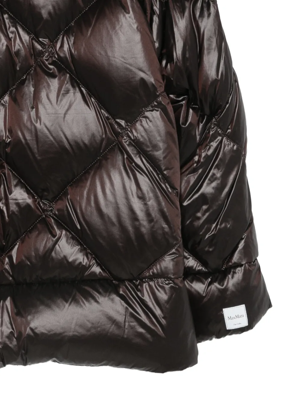 Max Mara diamond-quilted faux-fur-trim coat Bruin