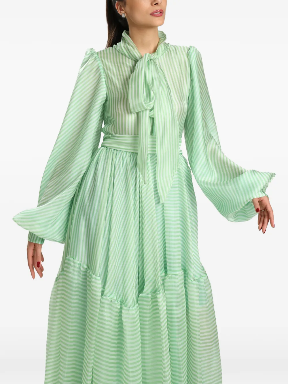 MIAU by Clara Rotescu striped-pattern maxi dress - Verde
