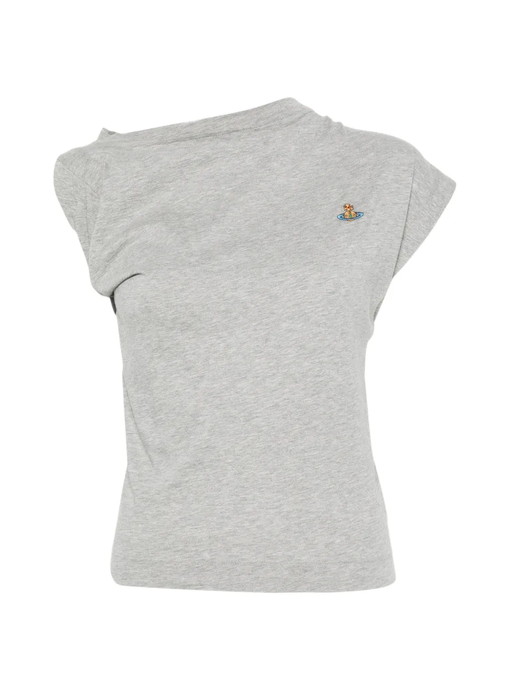 Vivienne Westwood Hebo Orb-embroidered draped-design T-shirt - Grau