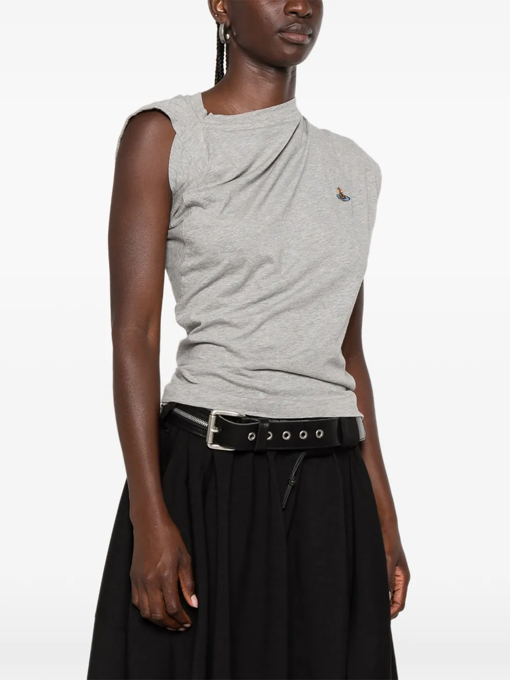Vivienne Westwood Hebo gedrapeerd T-shirt met geborduurde Orb Grijs