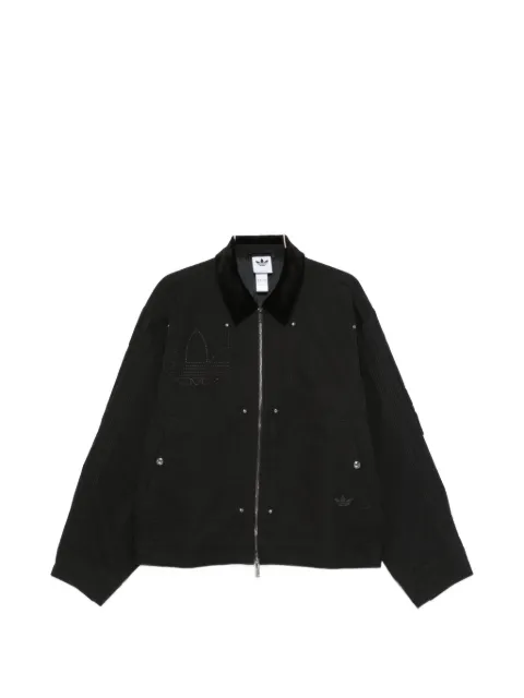 adidas Premium Essentials corduroy-collar logo-embroidered bomber jacket
