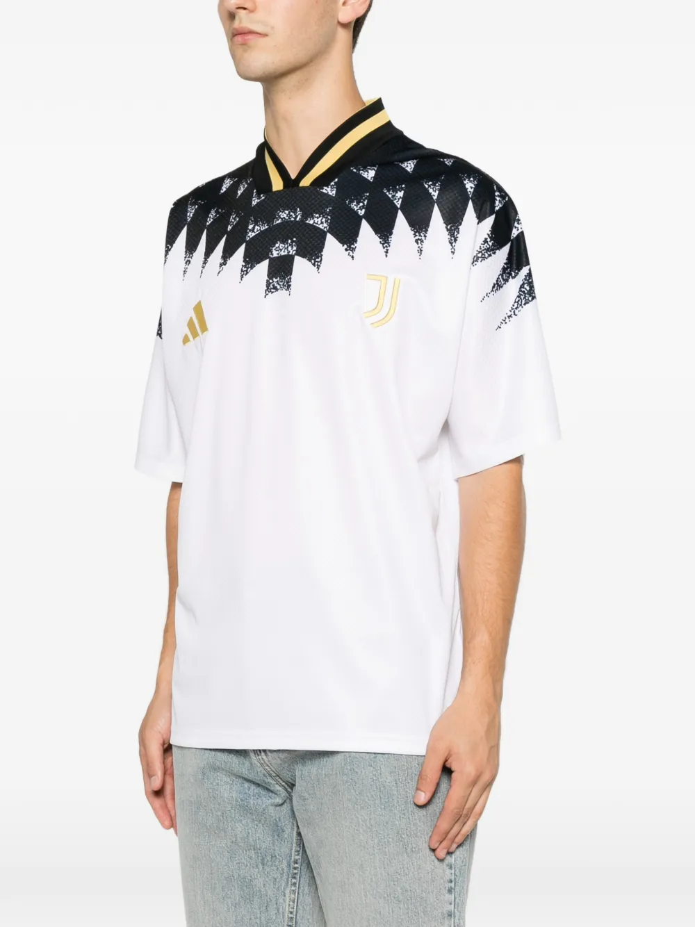 adidas Juventus Turin Stadium geometric-print T-shirt Wit
