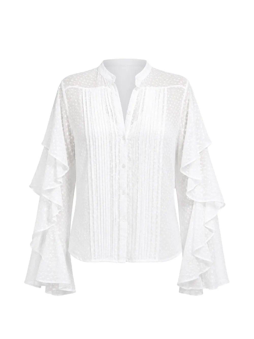 Barbara Bui ruffled-sleeve plumetis blouse - Bianco