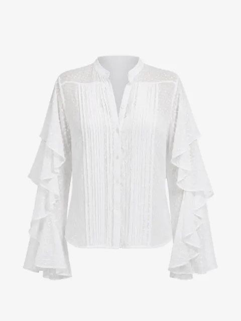 Barbara Bui ruffled-sleeve plumetis blouse