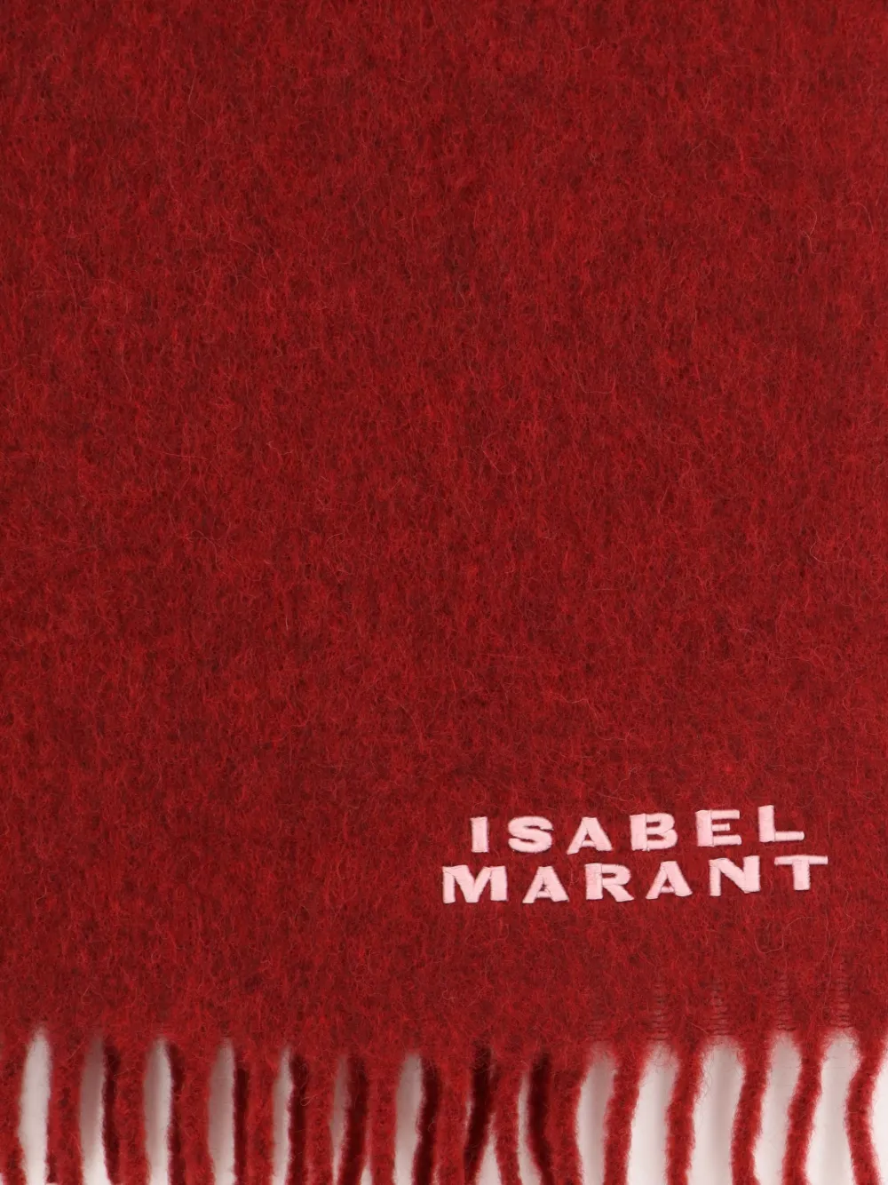 ISABEL MARANT Firmy sjaal met geborduurd logo Rood