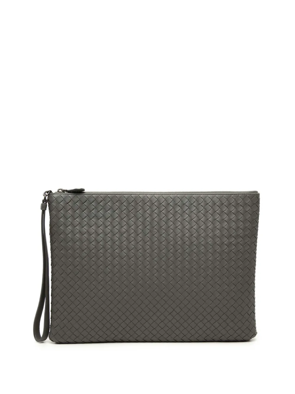 Bottega Veneta Pre-Owned Borsa a mano Intrecciato in nappa con cinturino da polso 2012-2026 - Grigio