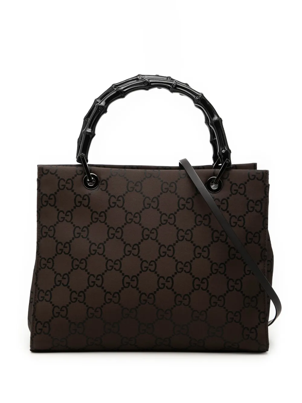 Gucci Pre-Owned Borsa a tracolla GG in nylon e bambù 2000-2015 - Marrone
