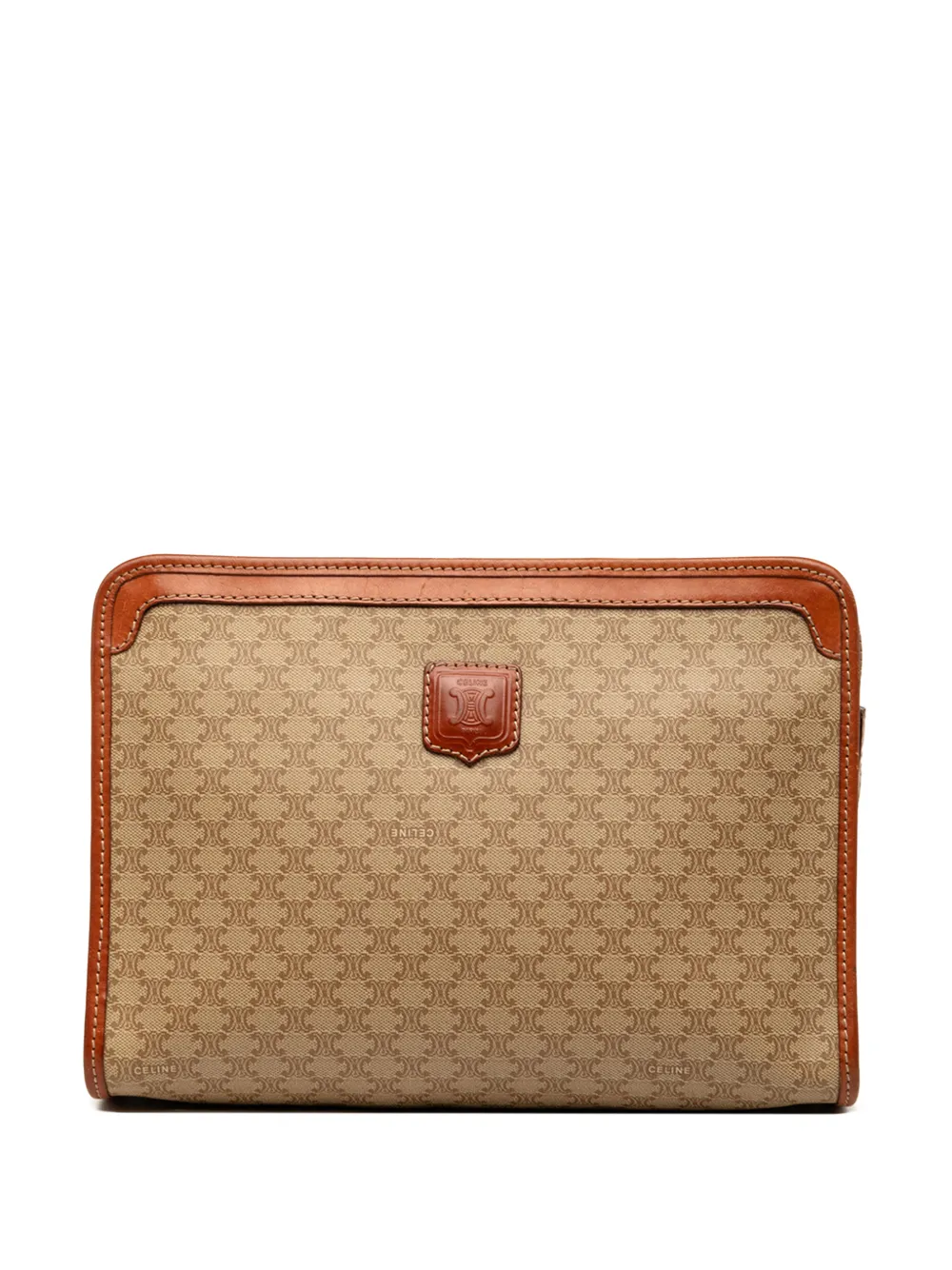 Celine Pre-Owned Clutch Macadam in tela cerata 2008 - Toni neutri