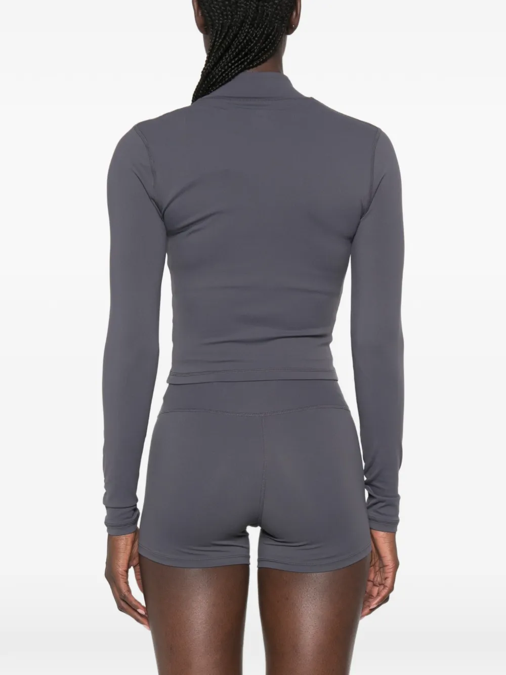 Sporty & Rich Trui met logo-print en rits Grijs