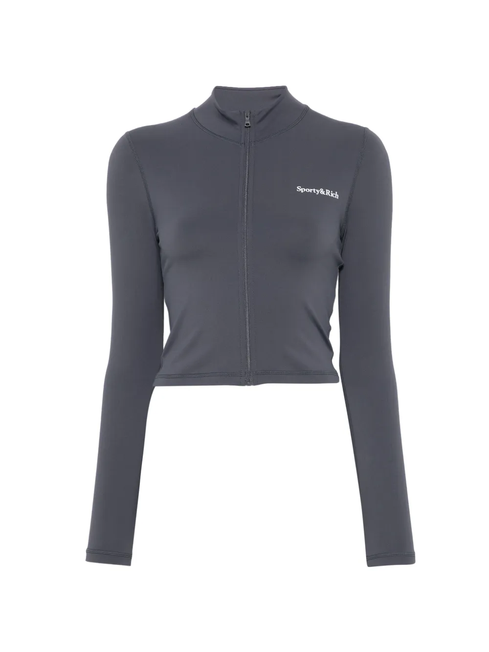 Sporty & Rich logo-print zip-up sweater - Grau