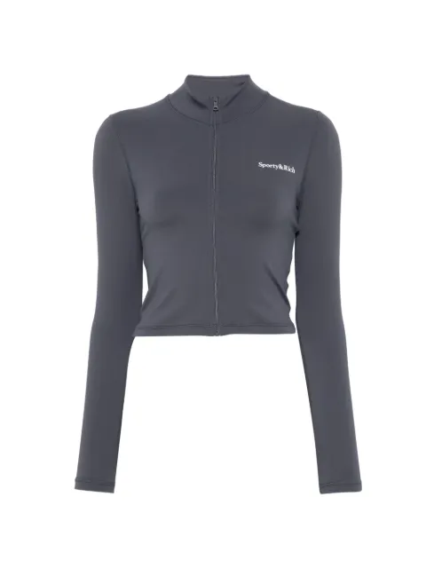 Sporty & Rich logo-print zip-up sweater