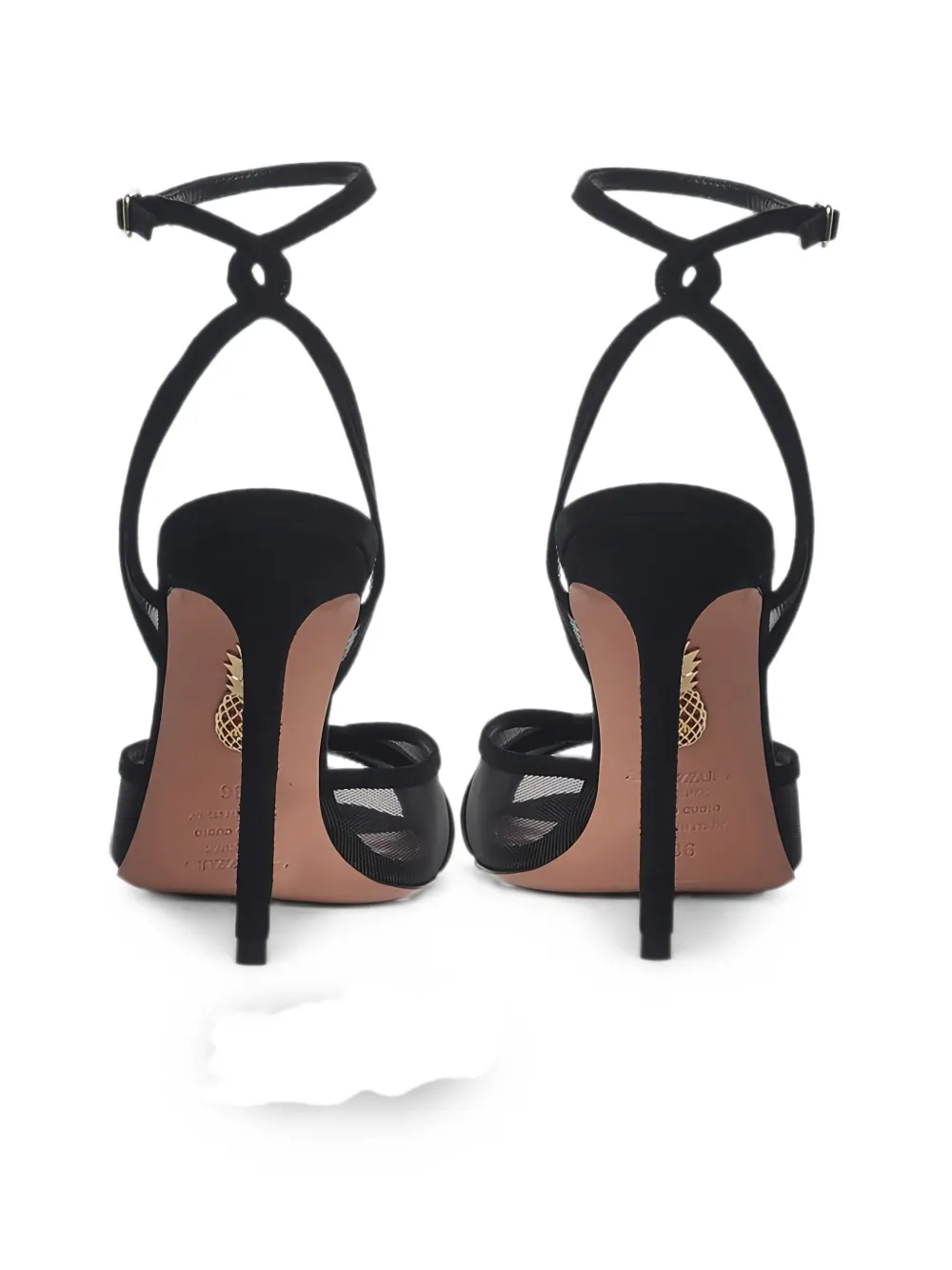 Aquazzura Shear mesh-panelled suede sandals Zwart