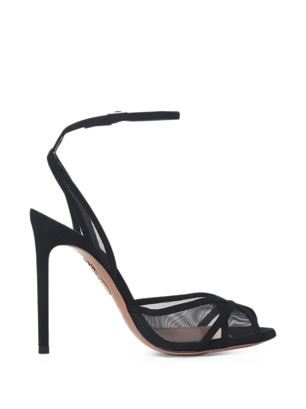 Aquazzura Shear mesh-panelled suede sandals Zwart