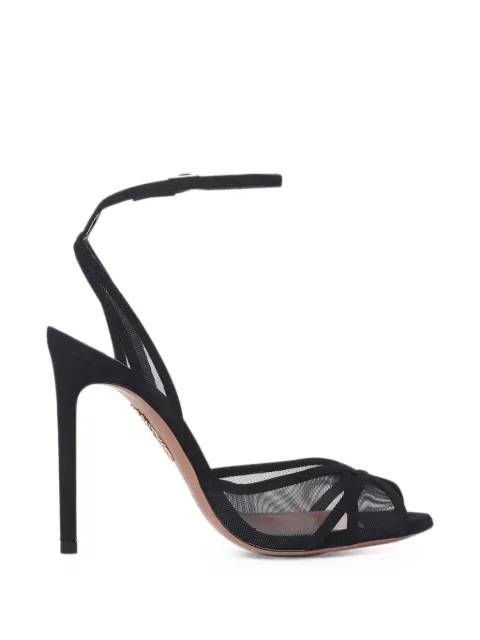 Aquazzura Shear Wildledersandalen mit Mesh-Einsatz