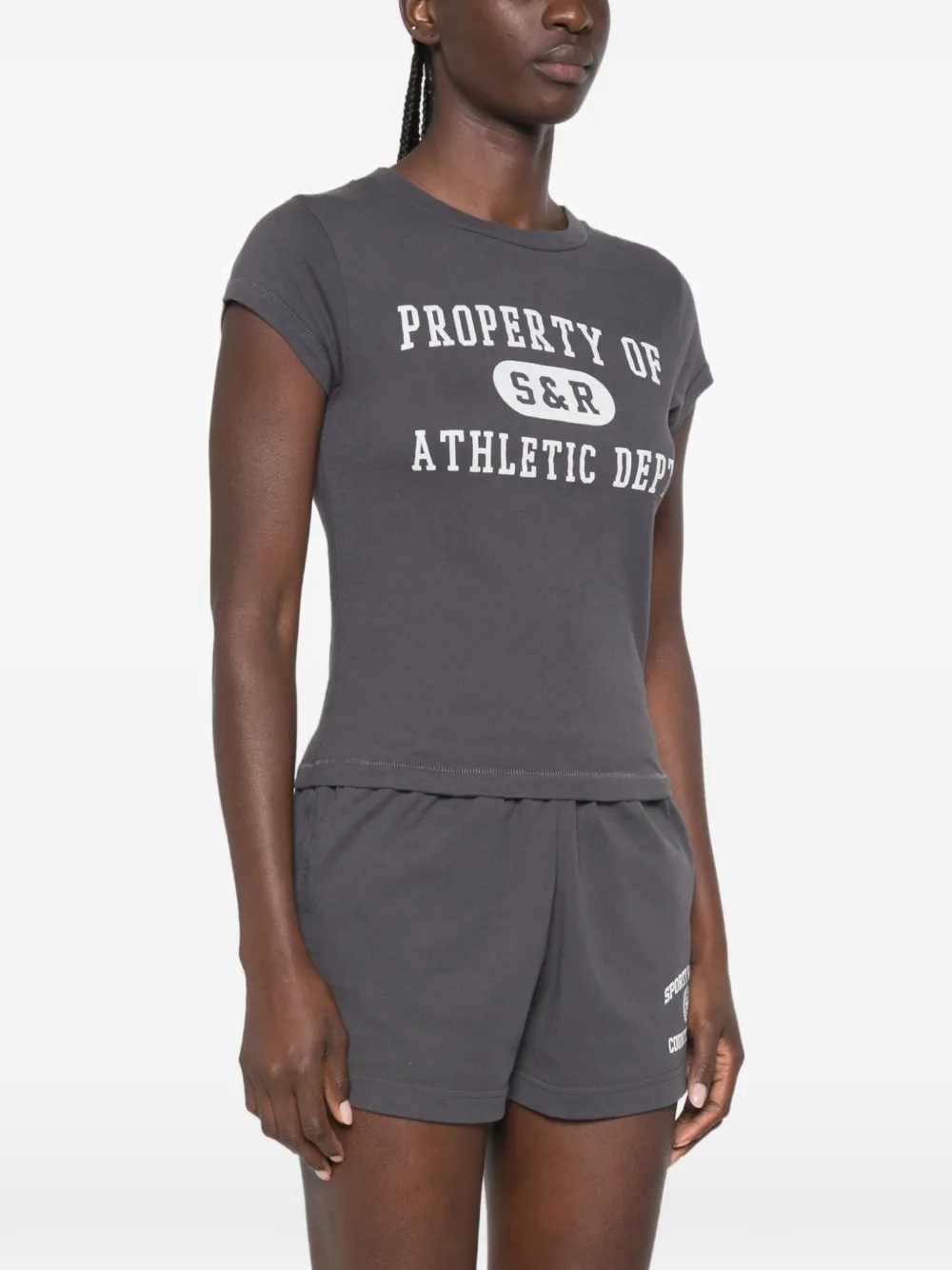 Sporty & Rich T-shirt met logoprint Grijs
