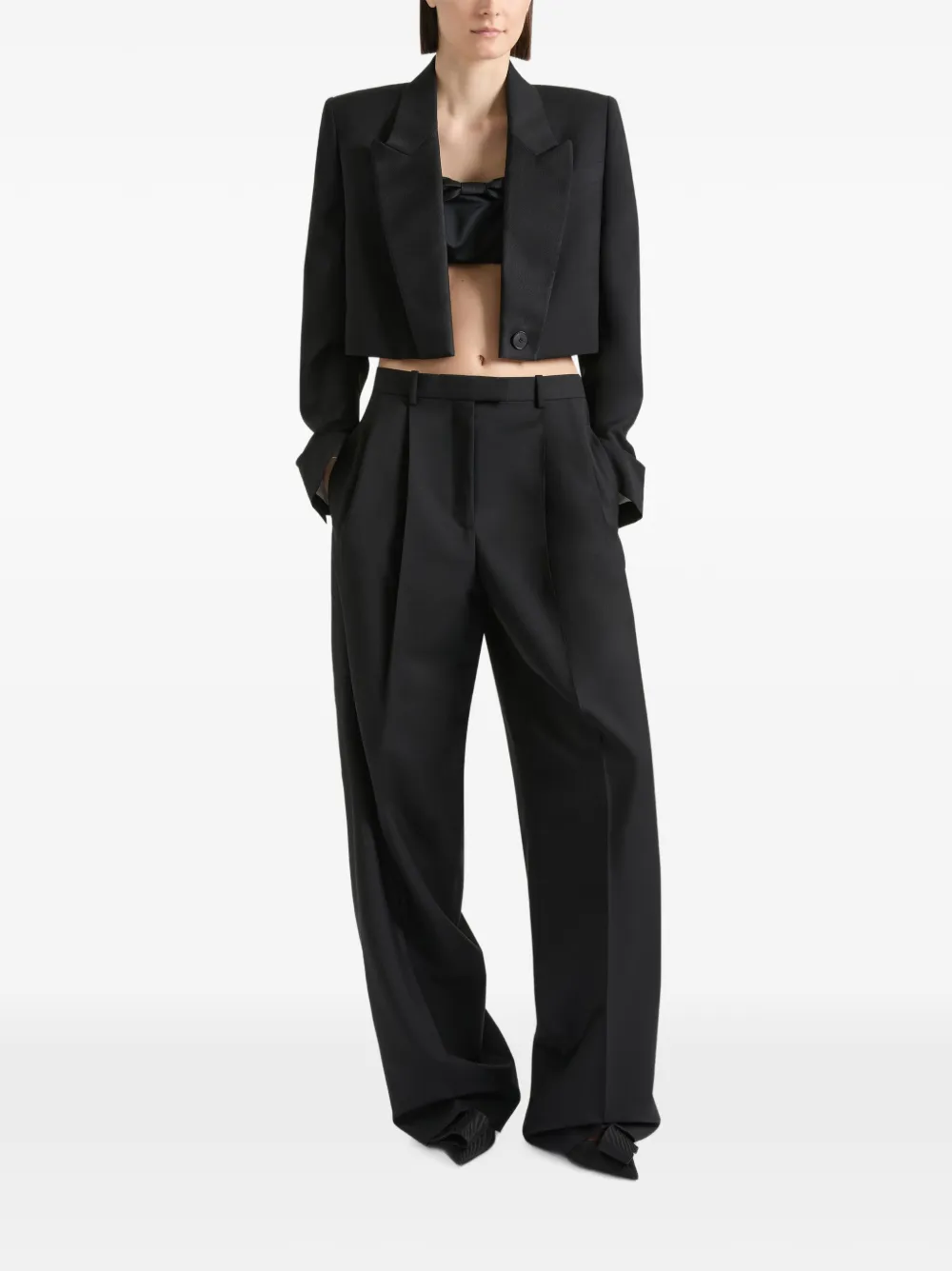 Givenchy Wollen en mohair plooibroek Zwart