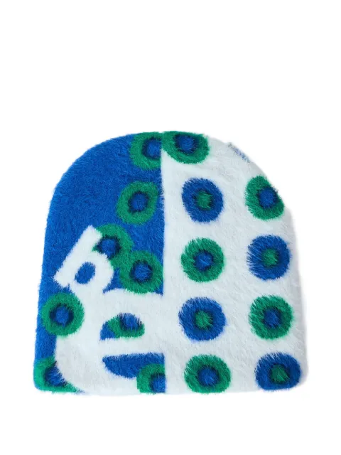 b.Eautiful Department patterned beanie hat