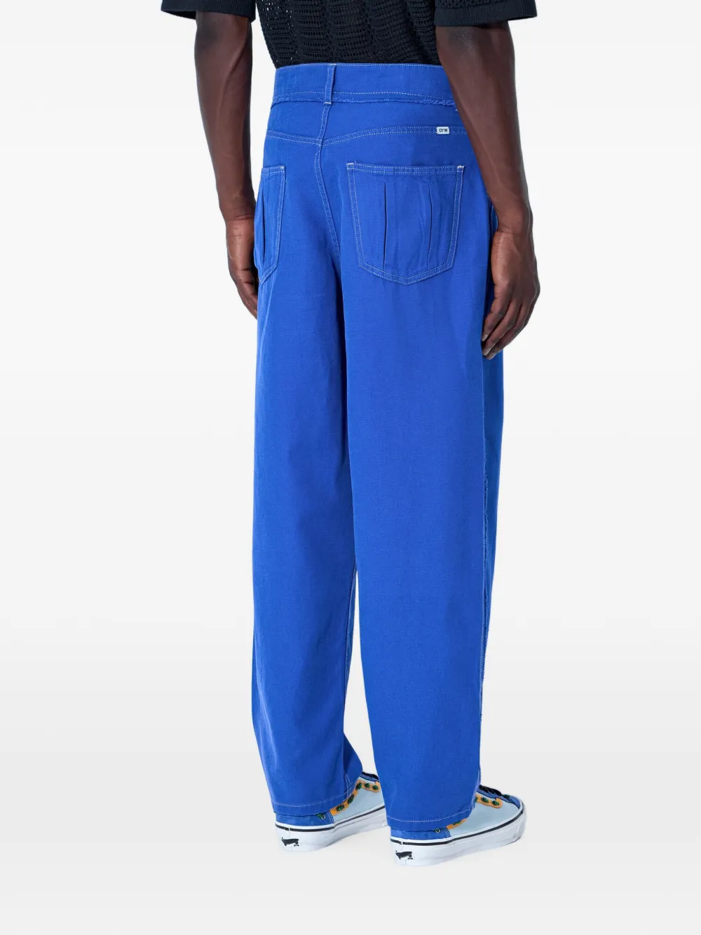 Vans Jeans met wijde pijpen en contrasterend stiksel Blauw