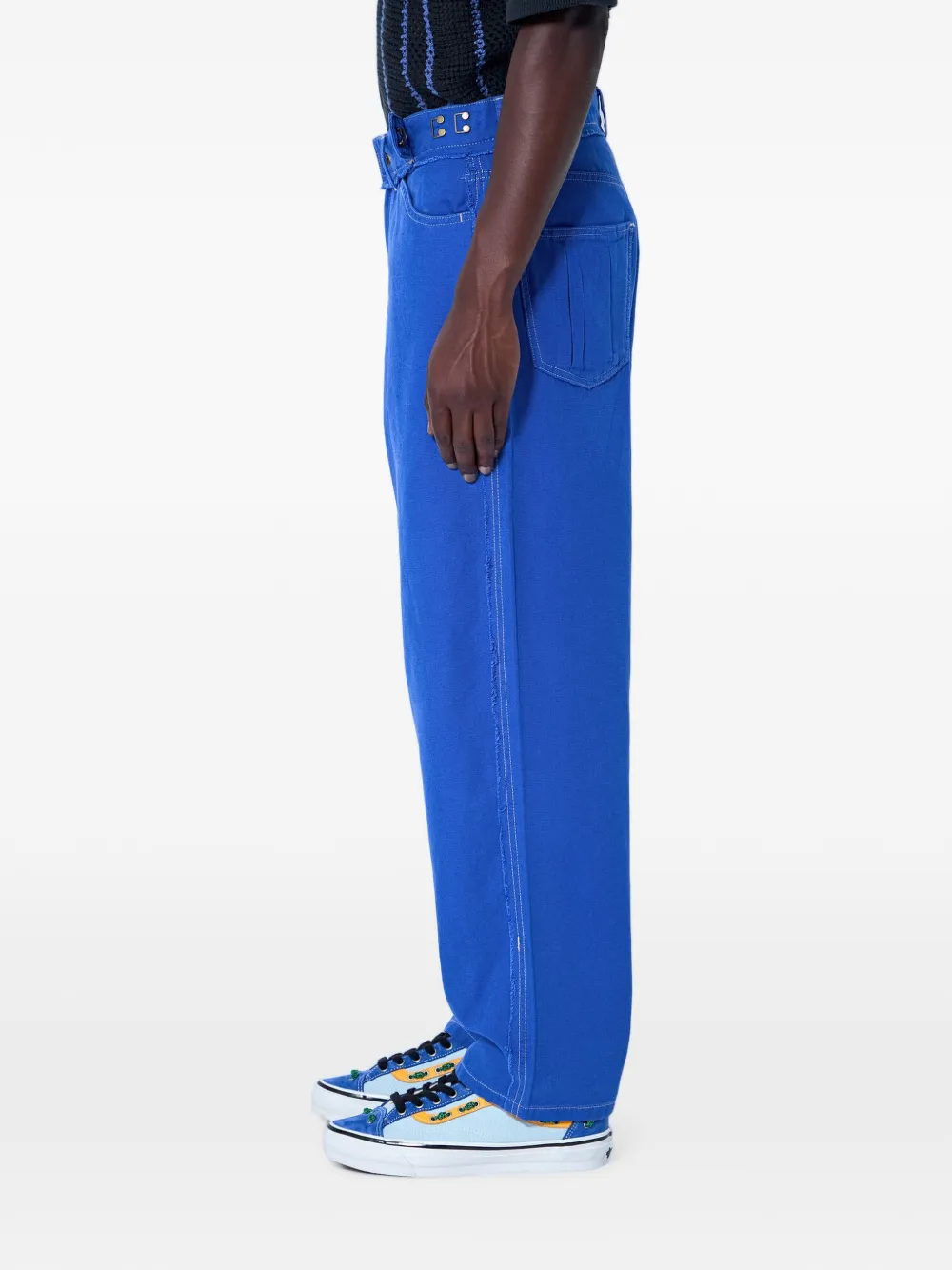 Vans Jeans met wijde pijpen en contrasterend stiksel Blauw