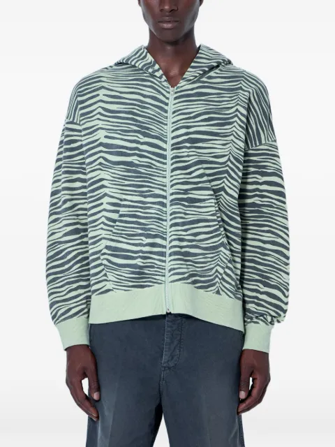 visvim zebra-pattern zip-up hoodie