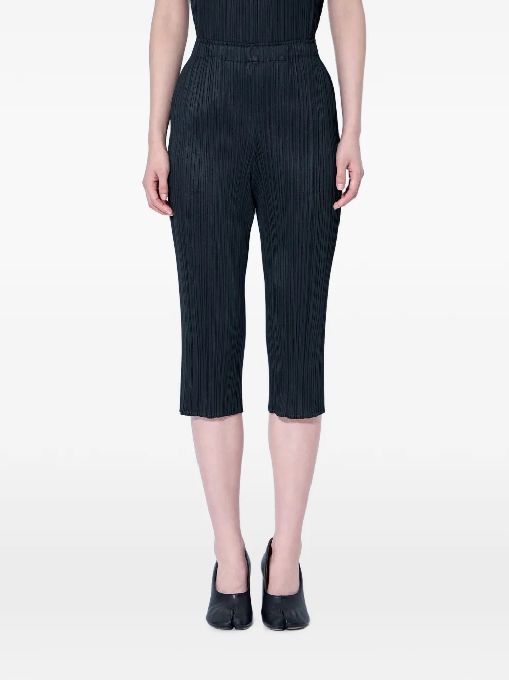 Pleats Please Issey Miyake pleated cropped trousers - Nero
