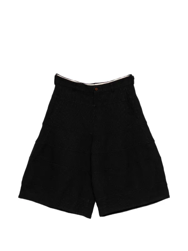 Comme des Garçons Panelled Textured-finish Shorts in Black