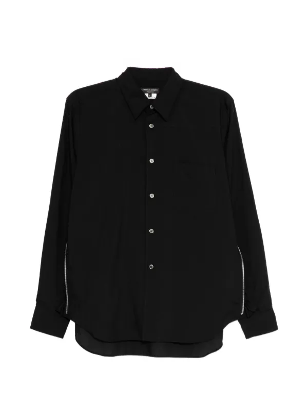 Comme des Garçons Side-zip Patch-pocket Shirt in Black