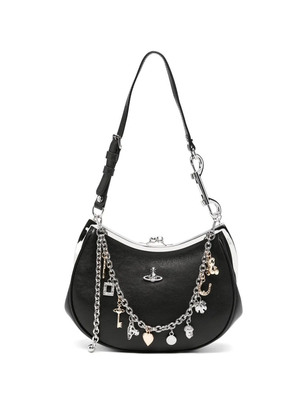 Vivienne Westwood charm-embellished leather shoulder bag - Nero