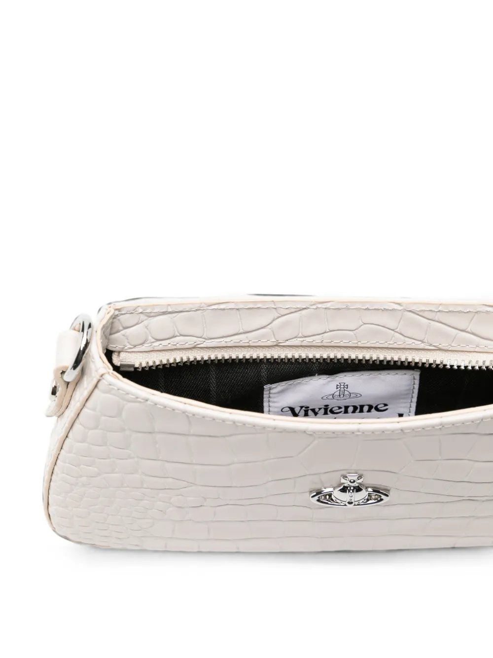 Vivienne Westwood Orb schoudertas met krokodillen-reliëf Beige