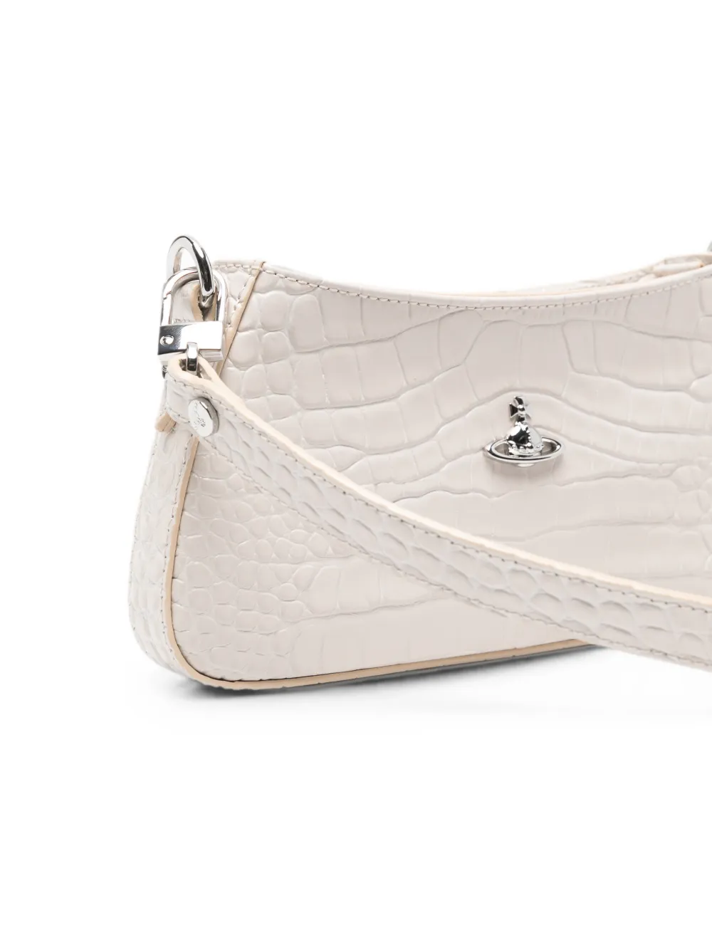 Vivienne Westwood Orb croc-effect shoulder bag - Neutrals