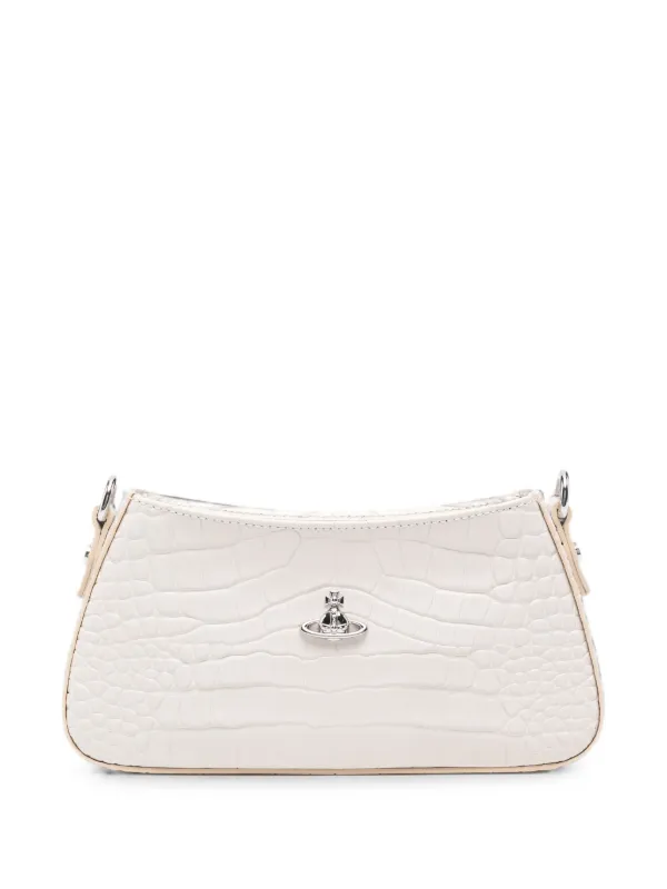 Vivienne Westwood Orb Croc-effect Shoulder Bag in Neutrals
