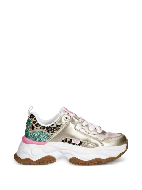 Buffalo Jump One leopard-print glitter-detail sneakers