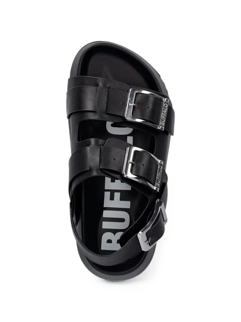 Buffalo Jane Athena sandalen met plateauzool en gespsluiting Zwart
