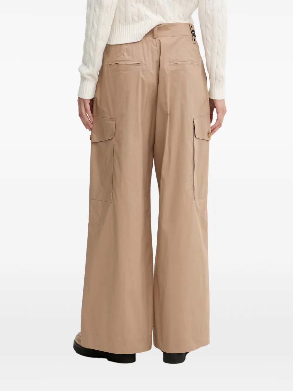Blauer Caryll pleated cargo palazzo pants Beige