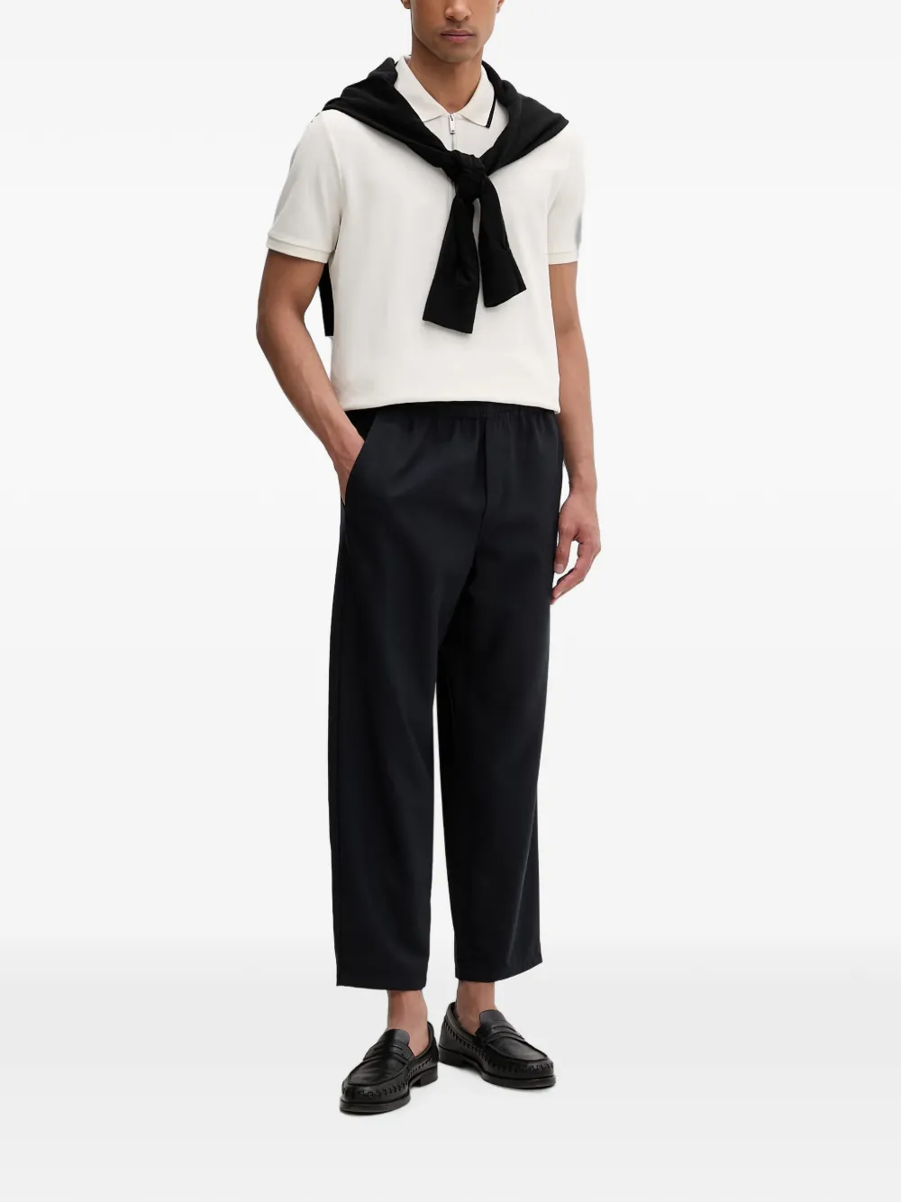 American Vintage Cropped broek met elastische taille Blauw