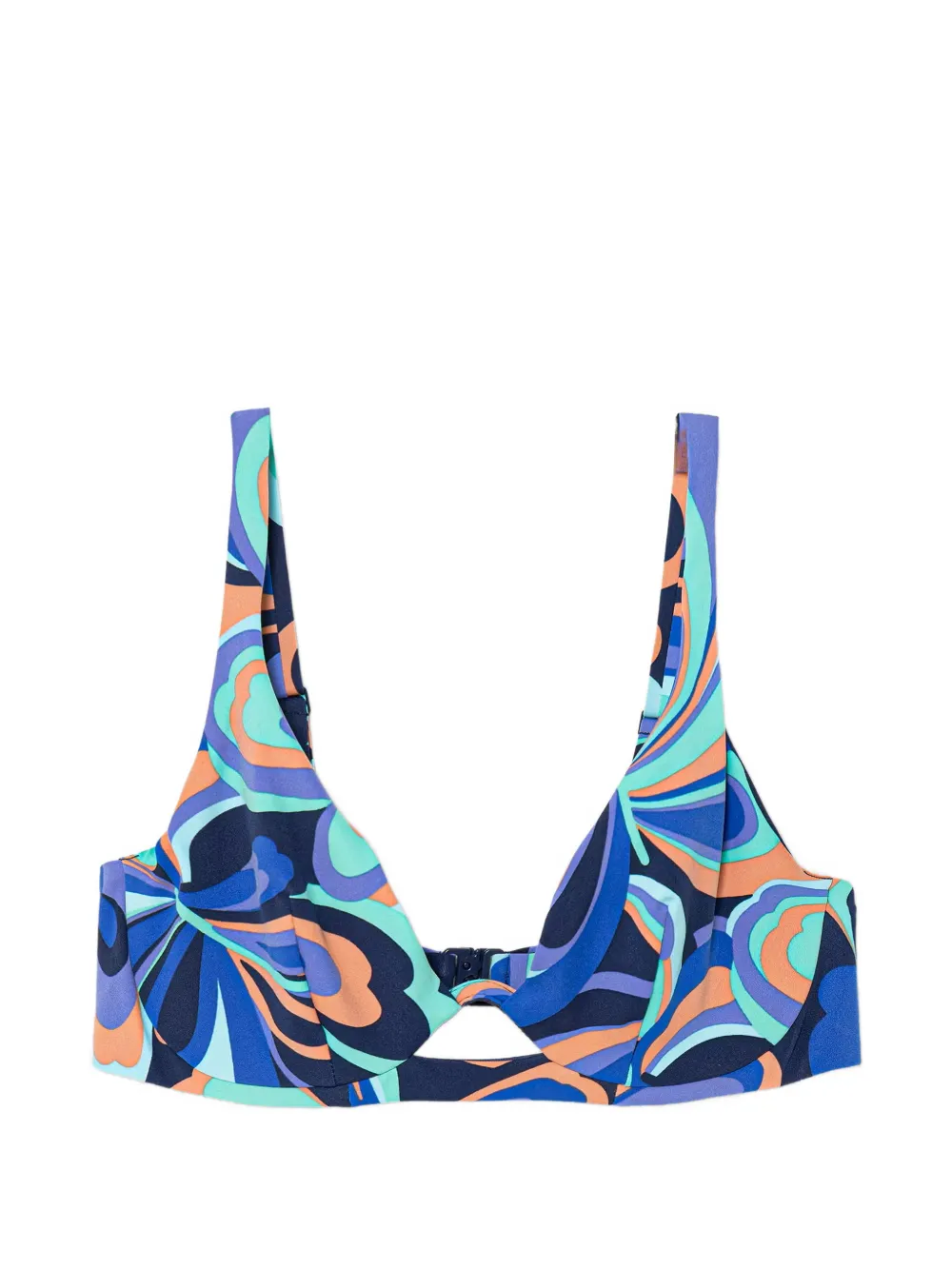 Chantelle Bikinioberteil mit abstraktem Print - Blau