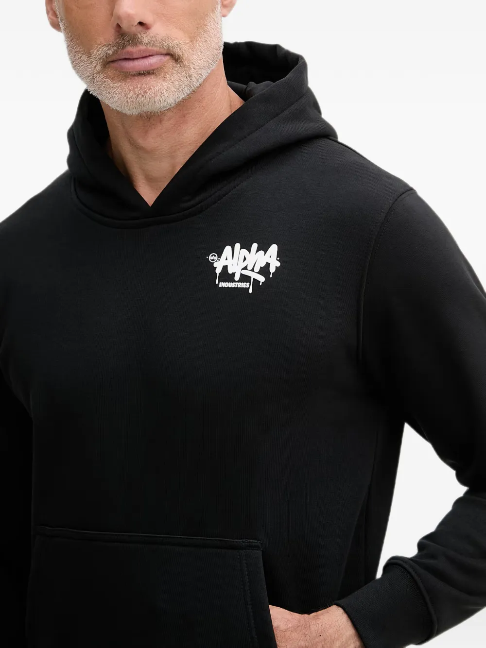 Alpha Industries Alpha Signature hoodie met buidelzak Zwart
