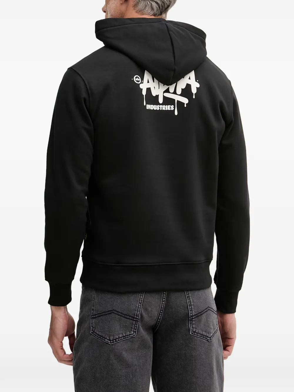 Alpha Industries Alpha Signature hoodie met buidelzak Zwart